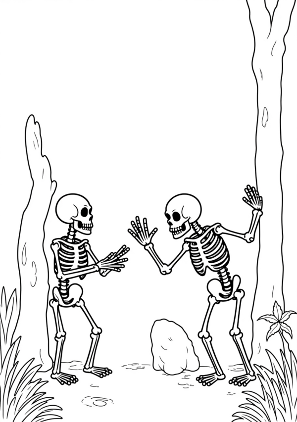 Creative Halloween Skeleton Coloring Book Digital Download - 11 Pages - Image 2