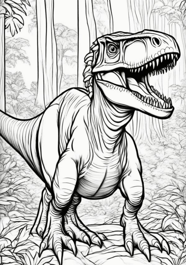 Christmas Dinosaur Coloring Book with Beautiful Designs - 11 Pages - Image 3