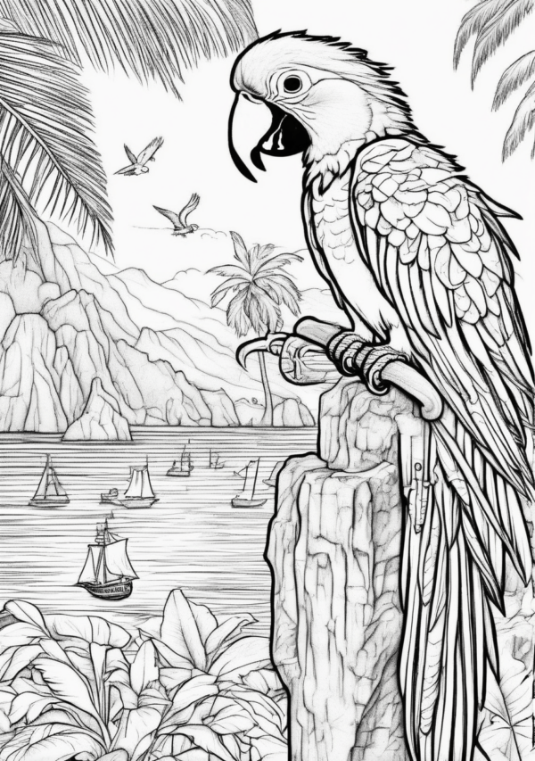 Intricate Christmas Parrots Coloring Book Digital Download - 11 Pages - Image 2