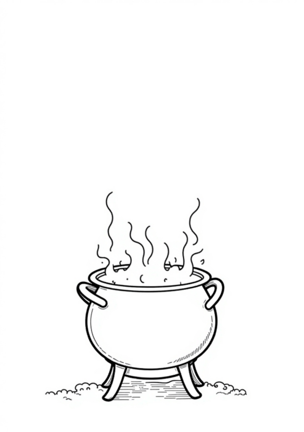 Halloween Cauldron Coloring Book Digital Download - 10 Pages - Image 2