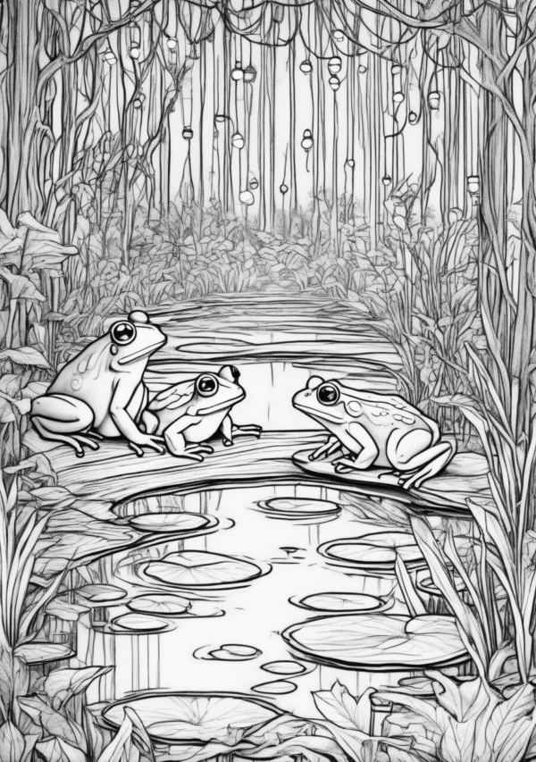 Christmas Coloring Book: Frog Pond Serenity Collection - 11 Pages - Image 2