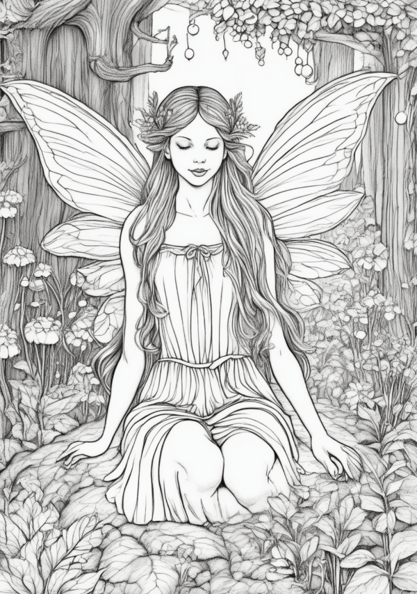 Enchanting Fairy Christmas Coloring Book - 11 Pages - Image 2