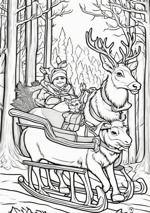 Christmas Wonderland Coloring Book - 11 Pages - Image 2