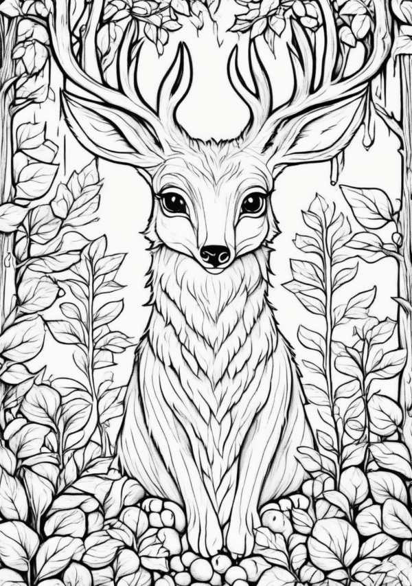 Christmas Coloring Book: Whimsical Woodland Creatures - 11 Pages - Image 2