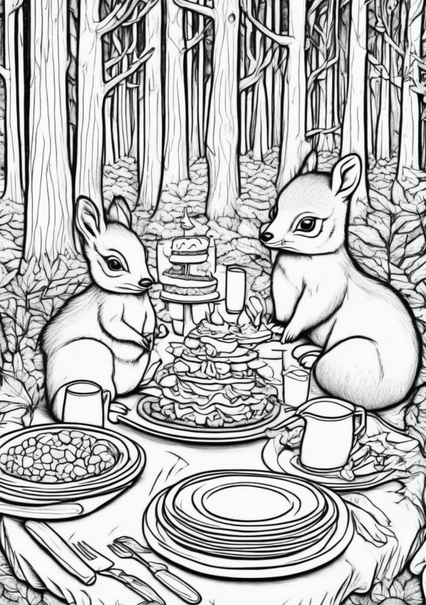 Woodland Friends Christmas Coloring Book - Digital Download - 11 Pages