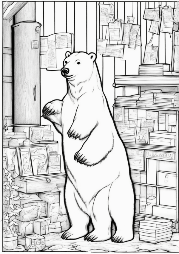 Christmas Polar Bear Coloring Pages - Digital Download - 11 Pages - Image 2