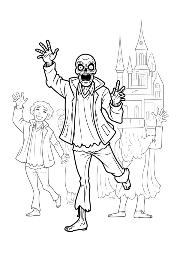 Halloween Coloring Book: Spooky Fun Designs - 10 Pages - Image 2