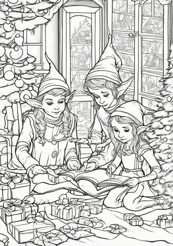 Enchanting Christmas Elf Coloring Pages - 11 Pages