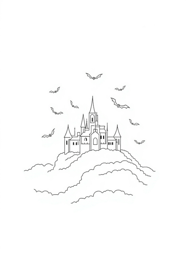 Halloween Castle Coloring Book Digital Download - 11 Pages - Image 2