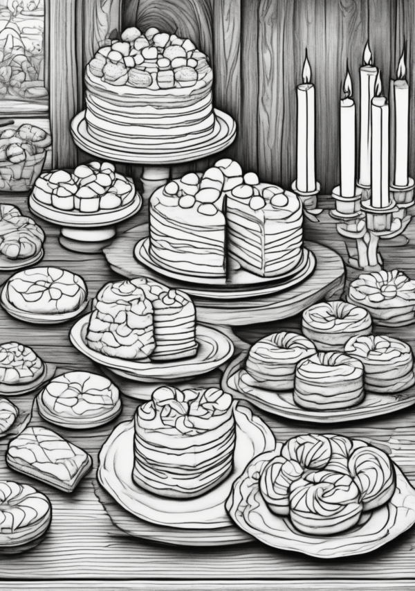 Christmas Desserts Coloring Book - Printable Designs - 11 Pages - Image 3