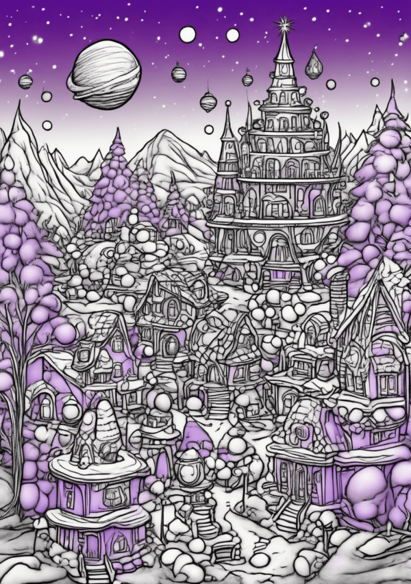 Enchanting Christmas Coloring Book Digital Download - 11 Pages - Image 4