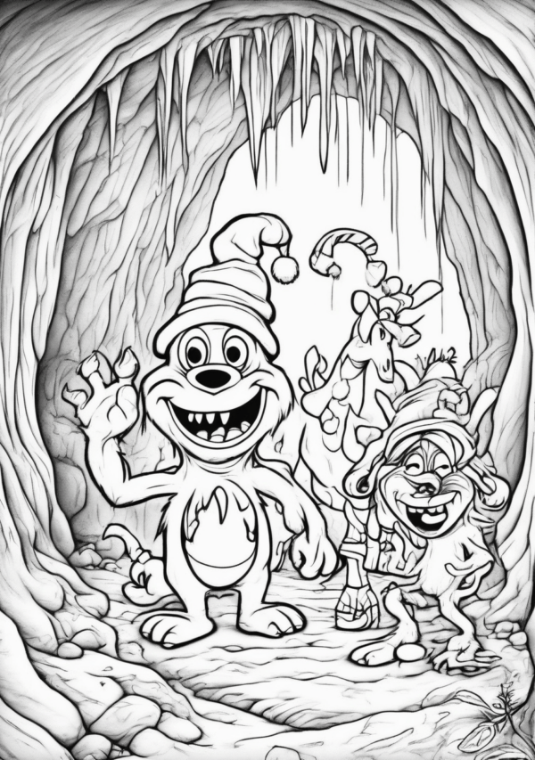 Whimsical Christmas Monster Coloring Book - Digital Edition - 11 Pages