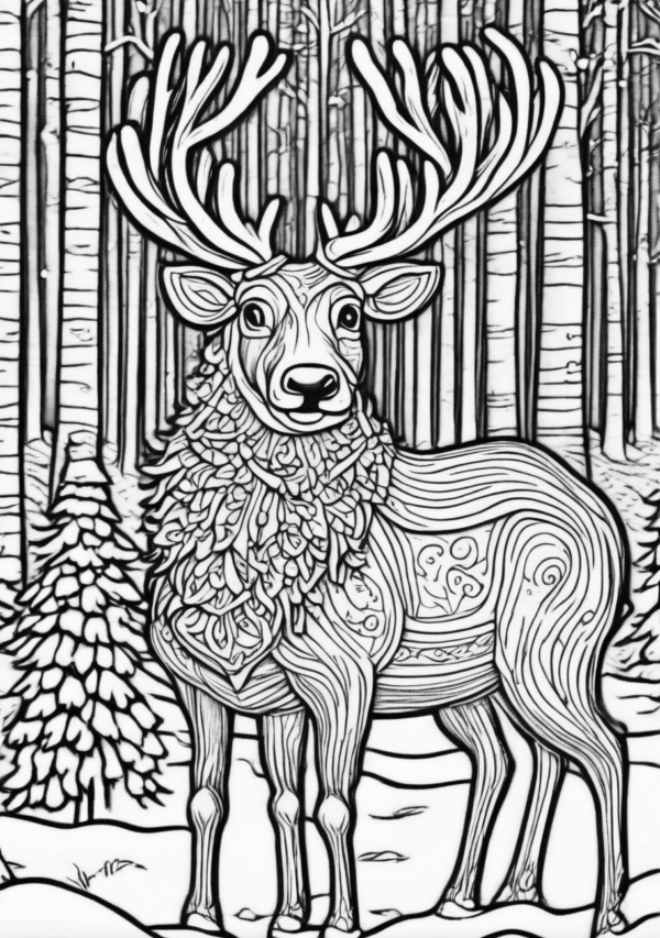 Enchanting Reindeer: Christmas Coloring Book Digital Download - 11 Pages - Image 2