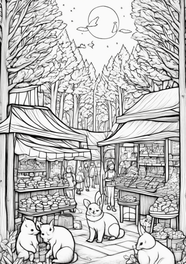 Christmas Market Escape: A Coloring Experience - 11 Pages - Image 3