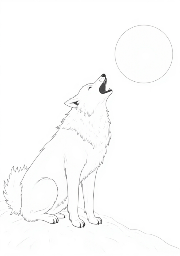 Halloween Howling Wolves Coloring Book - 11 Pages - Image 2