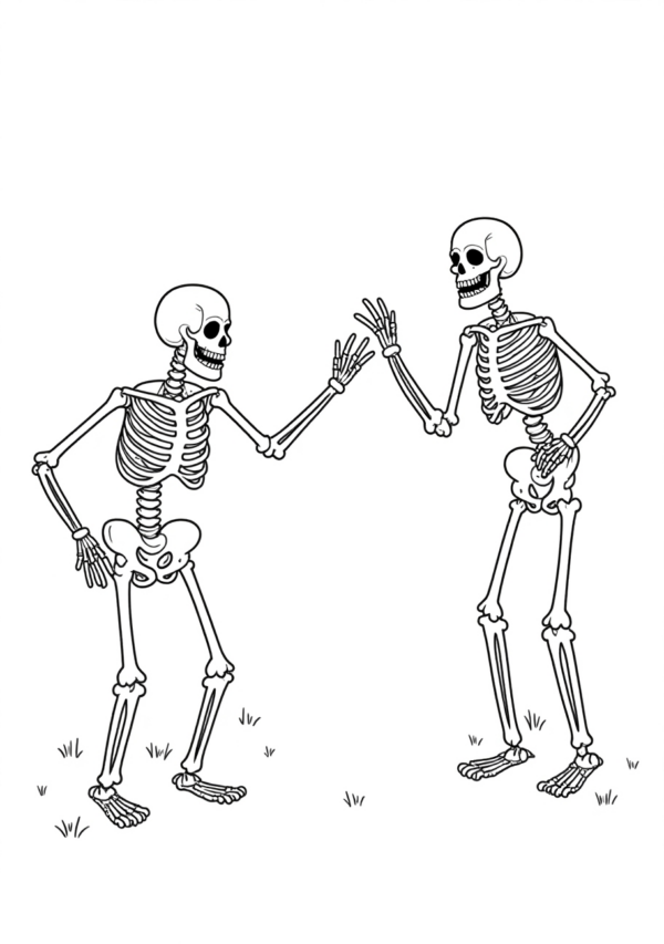 Creative Halloween Skeleton Coloring Book Digital Download - 11 Pages - Image 3