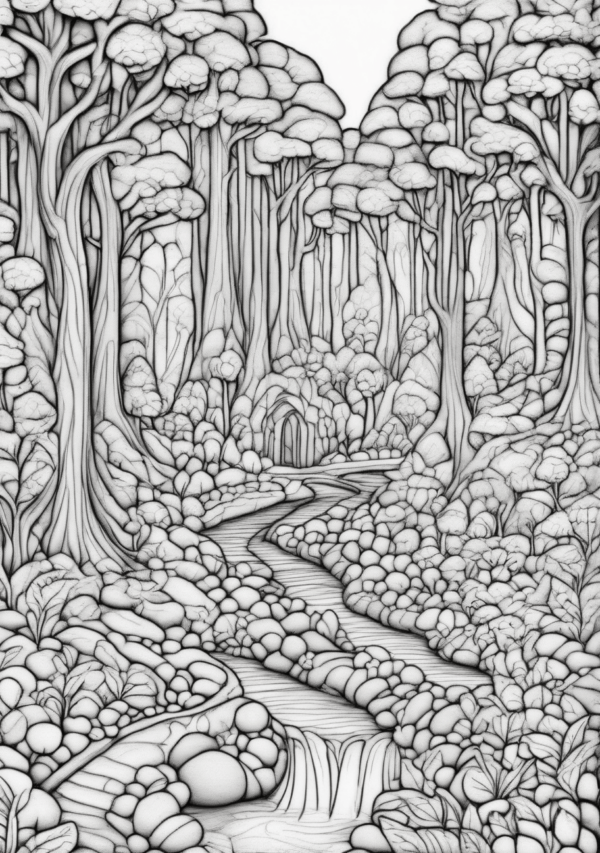 Mystical Forest Christmas Coloring Book - 11 Pages - Image 4