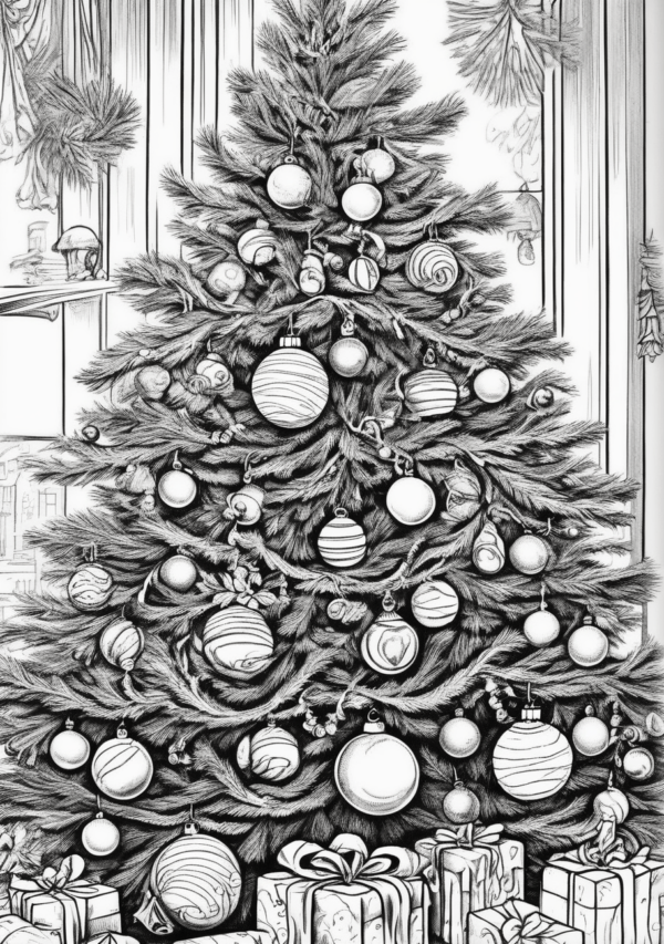 Intricate Christmas Tree Coloring Book Digital Download - 11 Pages - Image 3