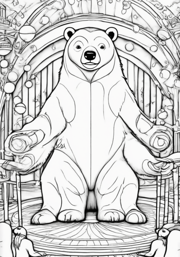 Christmas Coloring Book: Polar Bear Wonderland - 11 Pages - Image 2