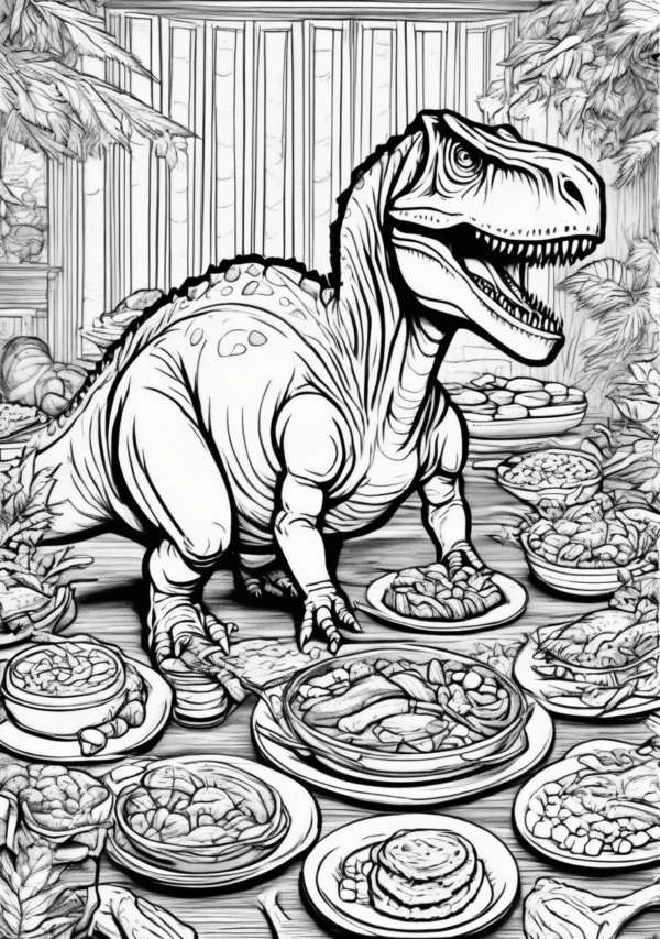 Christmas Dinosaur Coloring Book - 11 Pages - Image 3