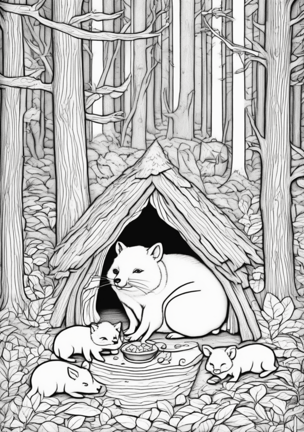 Enchanting Christmas Forest Animals Coloring Book - 11 Pages - Image 3