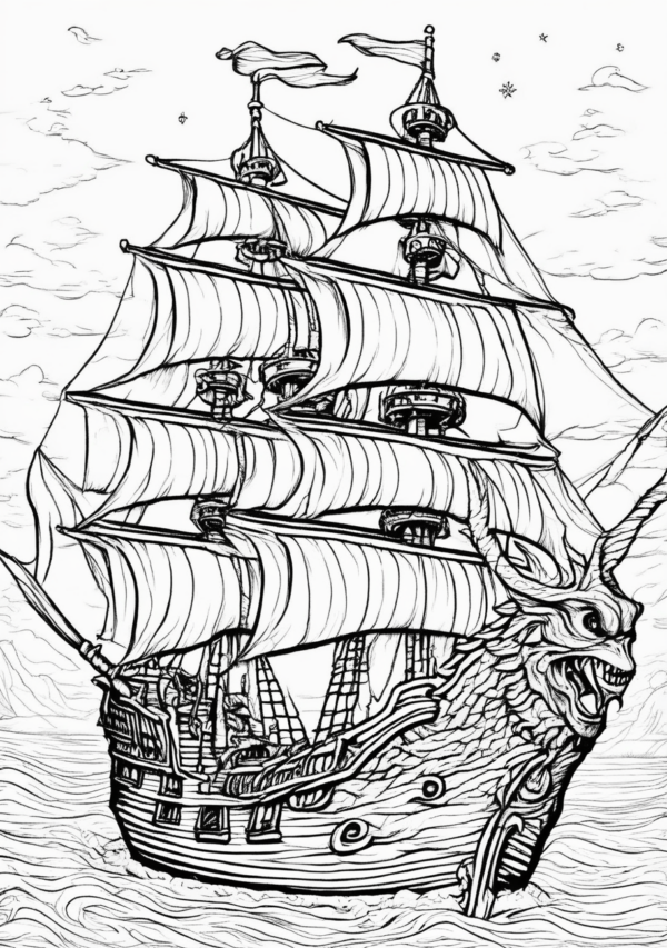 Intricate Christmas Ship Coloring Pages - 11 Pages - Image 3