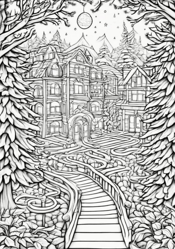 Enchanting Christmas Coloring Book with Botanical and Nature Designs - 11 Pages - Image 2