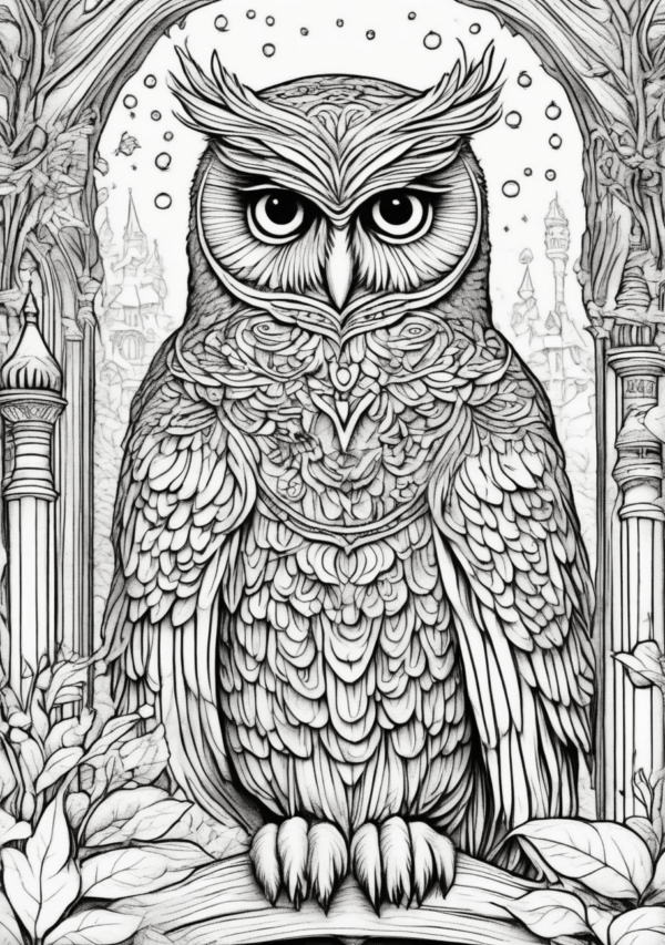 Intricate Christmas Owl Coloring Book Designs - 11 Pages - Image 4