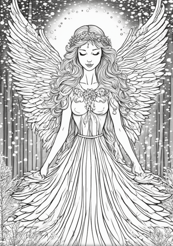 Christmas Angel Coloring Book - Digital Download - 11 Pages - Image 3