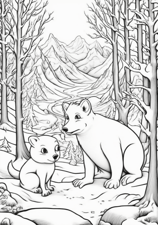 Christmas Coloring Book: Winter Wonderland Animals - 11 Pages