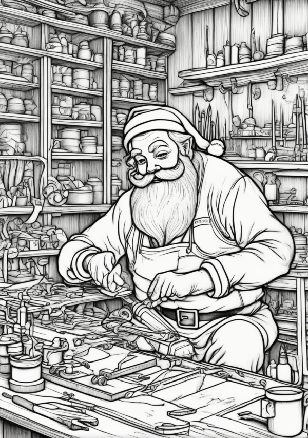 Christmas Workshop Coloring Book - Digital Download - 11 Pages