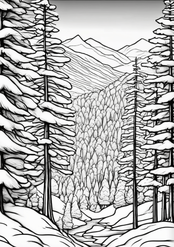 Christmas Nature Scenes Coloring Book - 11 Pages - Image 2