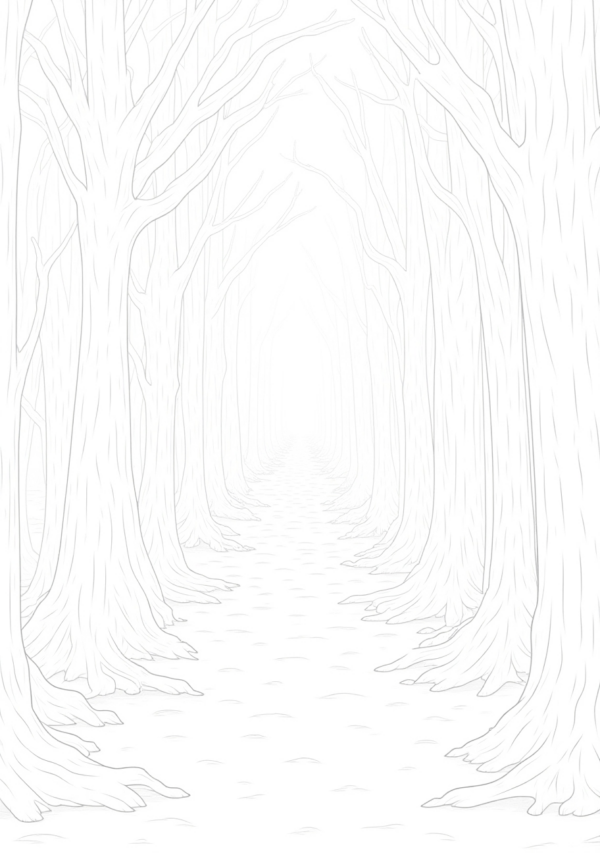 Halloween Coloring Book: Enchanted Forest Scenes - 11 Pages - Image 3