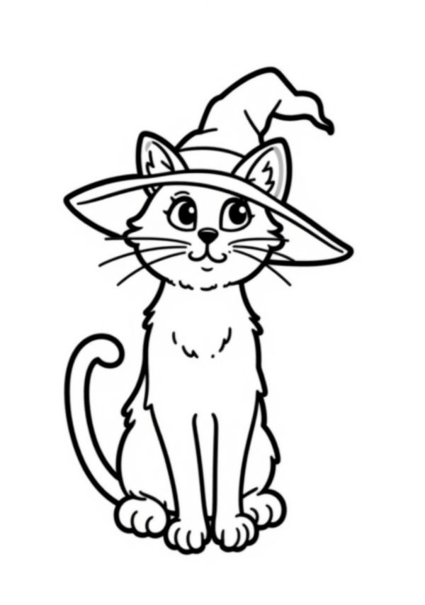 Charming Halloween Cat Coloring Book - Digital Download - 10 Pages - Image 2