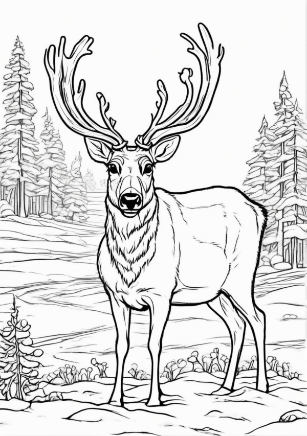 Christmas Reindeer Coloring Book - Digital Download - 11 Pages - Image 3