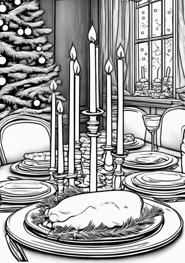 Christmas Coloring Book: Tranquil Holiday Scenes - 11 Pages - Image 2