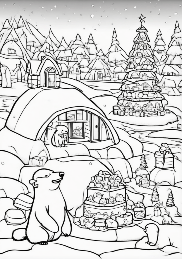 Christmas Wonderland Coloring Book - 11 Pages - Image 4