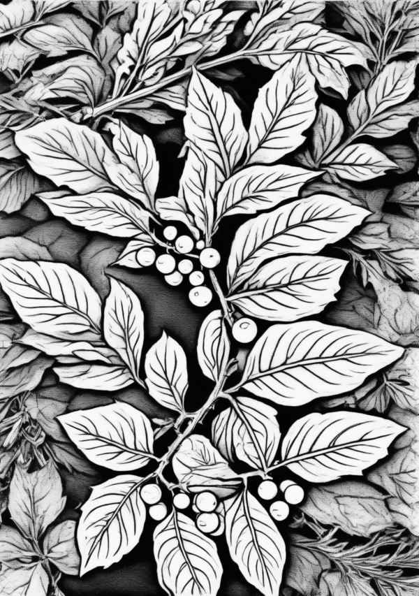 Christmas Coloring Book with Botanical Holiday Designs - 11 Pages - Image 2