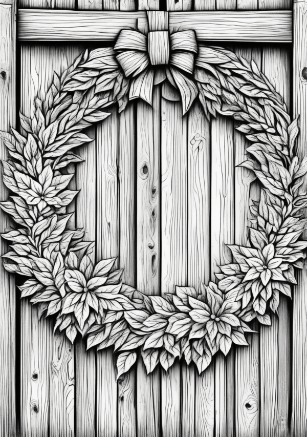 Christmas Coloring Book: Botanical Wreaths - 11 Pages - Image 3