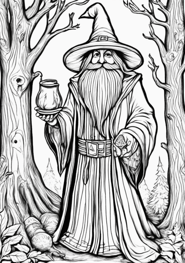 Christmas Wizard Coloring Book for Relaxation - 11 Pages - Image 3