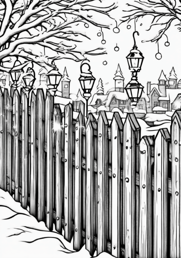 Christmas Coloring Book: Intricate Winter Fences - 11 Pages - Image 3