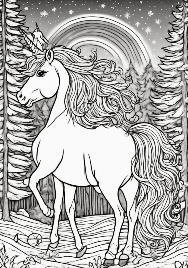 Christmas Unicorn Coloring Pages - Magical Designs for Creativity - 11 Pages - Image 4