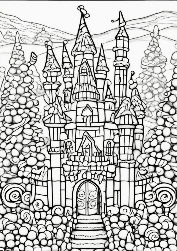 Magical Christmas Castle Coloring Book - 11 Pages - Image 3