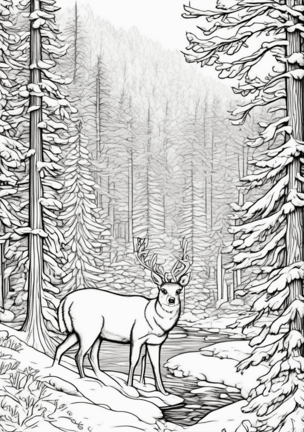 Enchanting Christmas Forest Coloring Book - 11 Pages