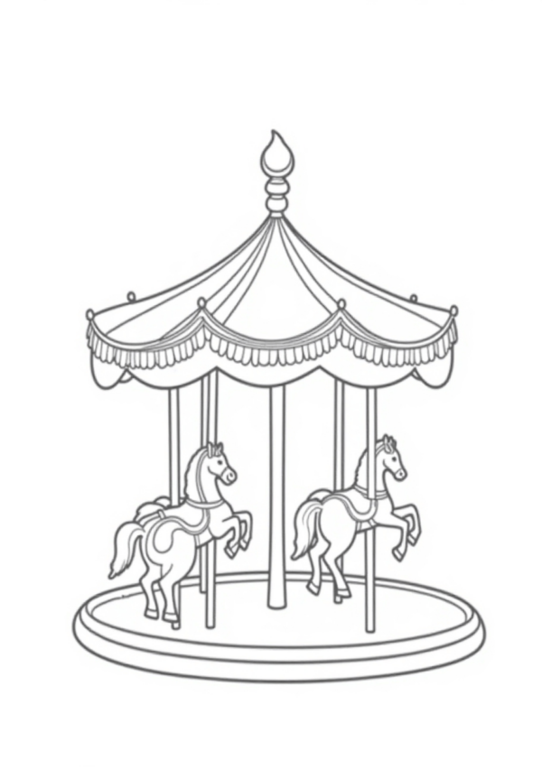 Halloween Carousel Coloring Book - 10 Pages - Image 2