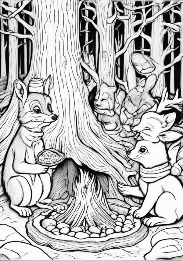 Christmas Forest Critters Coloring Book - 11 Pages - Image 2