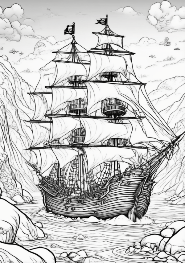 Christmas Ship Coloring Book Digital Download - 11 Pages - Image 3