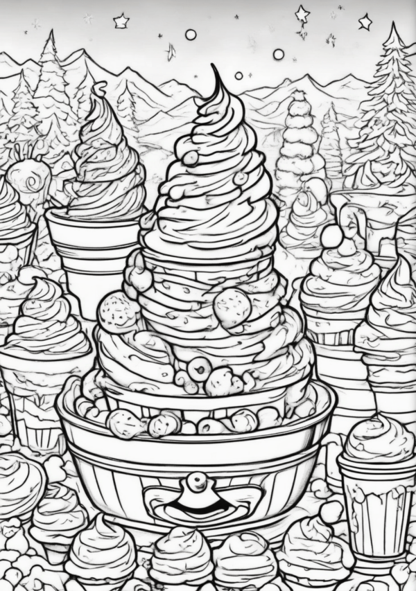 Christmas Dessert Wonderland Coloring Book - 11 Pages - Image 2