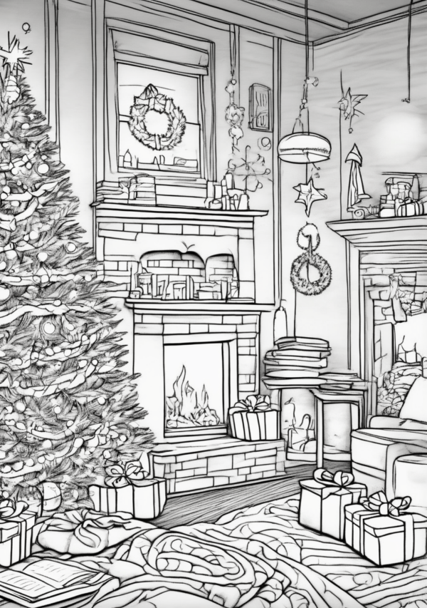 Christmas Wonderland Coloring Book - 11 Pages - Image 3