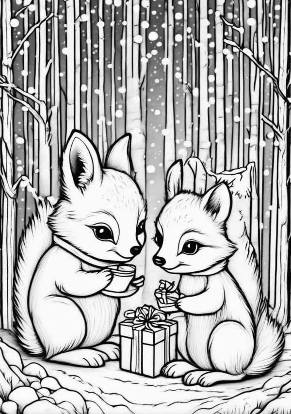 Christmas Animal Coloring Book - Beautiful Nature Designs - 11 Pages - Image 2